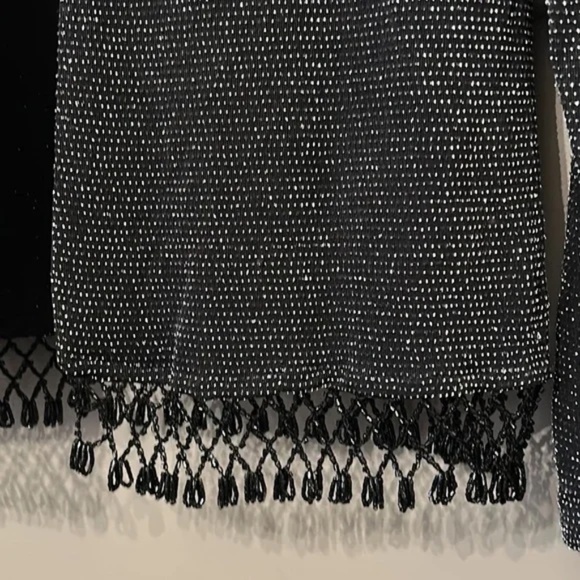 Xscape Beaded Formal Jacket Black Metallic Single Button Size Small - Picture 6 of 12